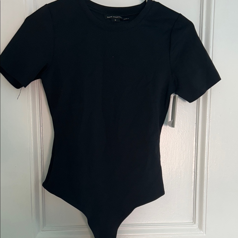 Good American Black Short-Sleeve Bodysuit Size S - Picture 4 of 6